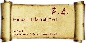 Purczl Lénárd névjegykártya